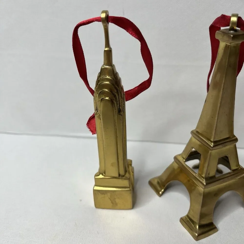 3 Restoration Hardware Christmas Ornaments Skyscraper Tower Liberty Statue
